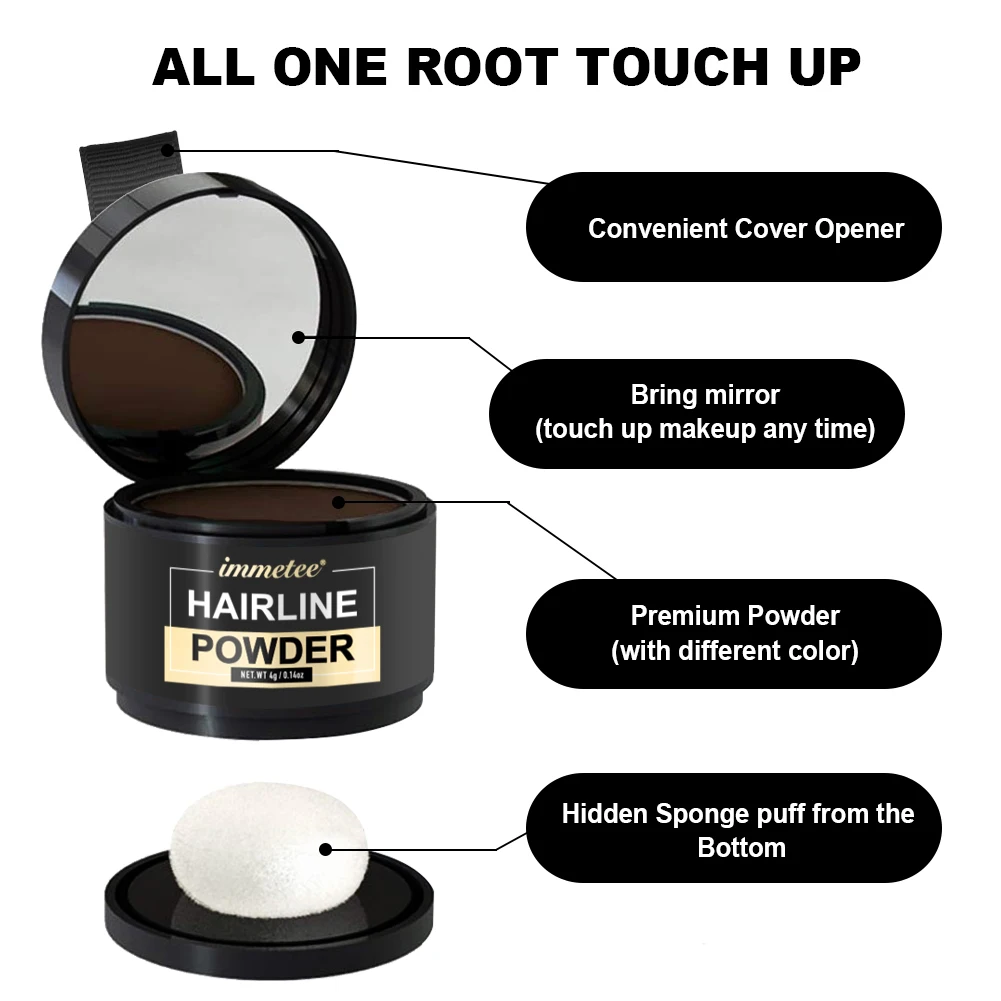 OEM/ODM Hair Fiber Powder 15 Color Custom Hairline Modified Concealer Root Cover Up Hairline Powder Hair Fiber