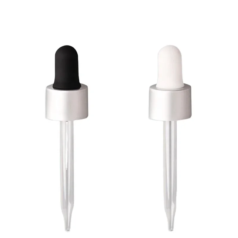 18-415 Droppers with Metallic Cap and Rubber Bulb and glass pipette