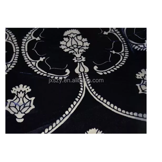Embroidered Silk velvet / silk rayon velvet fabric
