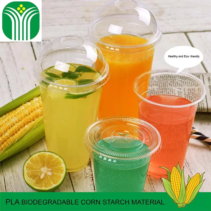 logo printed biodegradable PLA disposable  plastic cup for juice