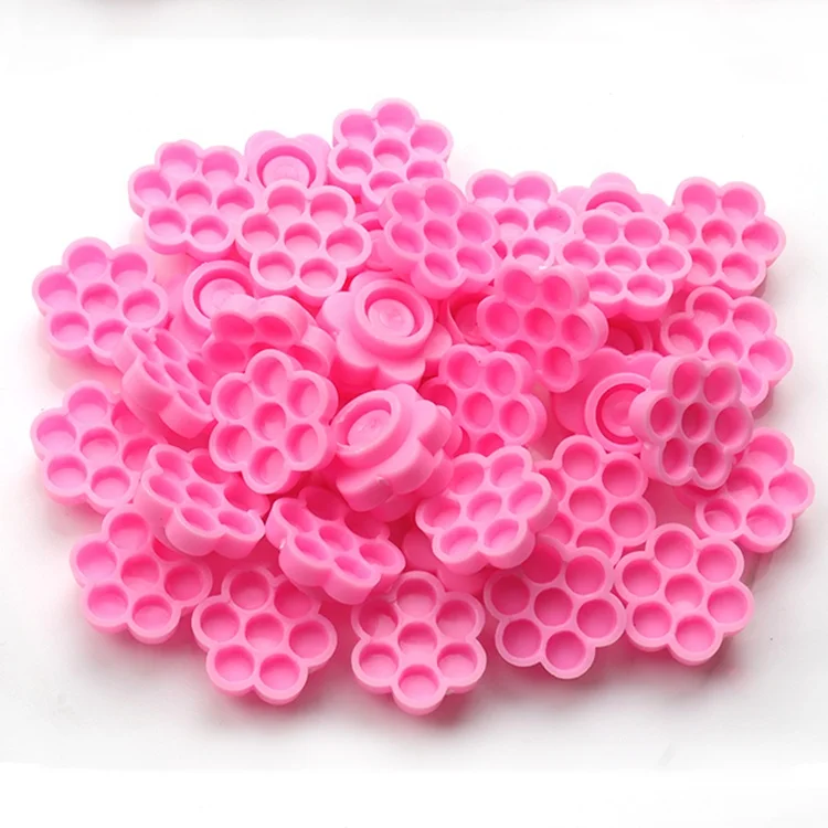 Wholesale Price Disposable Private Pink Glue Holder Pallet Eyelash Extension Adhesive Gasket