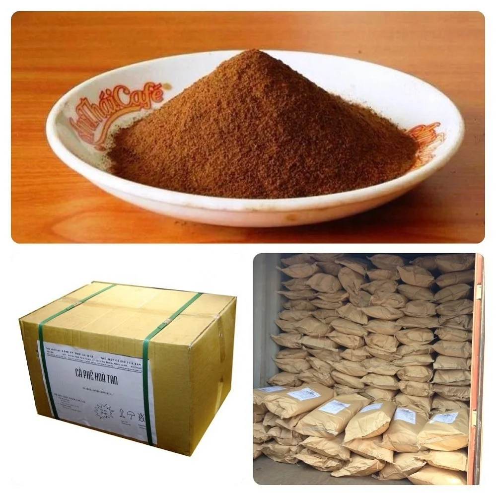 Кофейный порошок Robusta со вкусом шоколада и сливок от производителя мягкий вкус с высоким содержанием кофеина в объемной упаковке