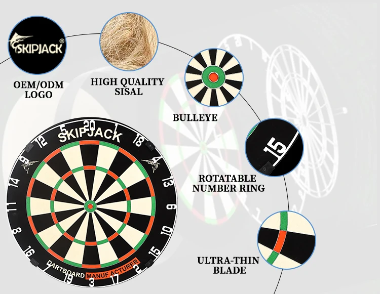 High Quality new design tablero de dardos sisal  custom from chinese factory dartboard for promotional items