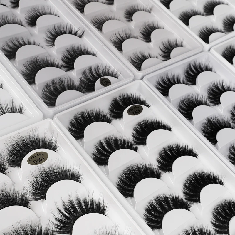 Most popular 3D effect eyelashes 5 pairs false eyelashes new desgin factory lasheswholesale vendor eyelash packaging