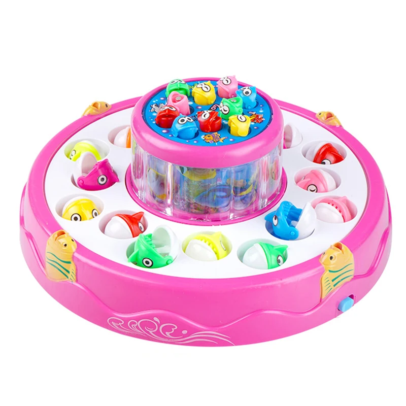 Настраиваемые детские пластиковые игры, электрические 26 рыб, Двухуровневая рыболовная игрушка с музыкой, рыболовная игра для ребенка, подарок, форма торта