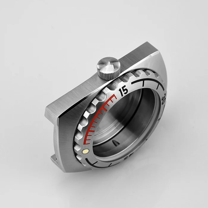 Watch Case Exquisite 316L Stainless Steel Watch Case Screw Crown Rotatable Bezel Engraved Logo Watch Case Custom
