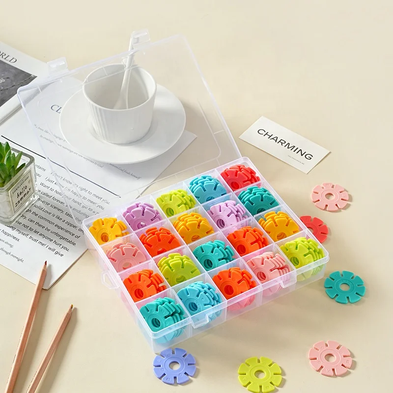 Hot Selling Multifunctional 20 Grids Clear Plastic Organizer Box Adjustable Sewing and Jewelry Storage Container with Dividers