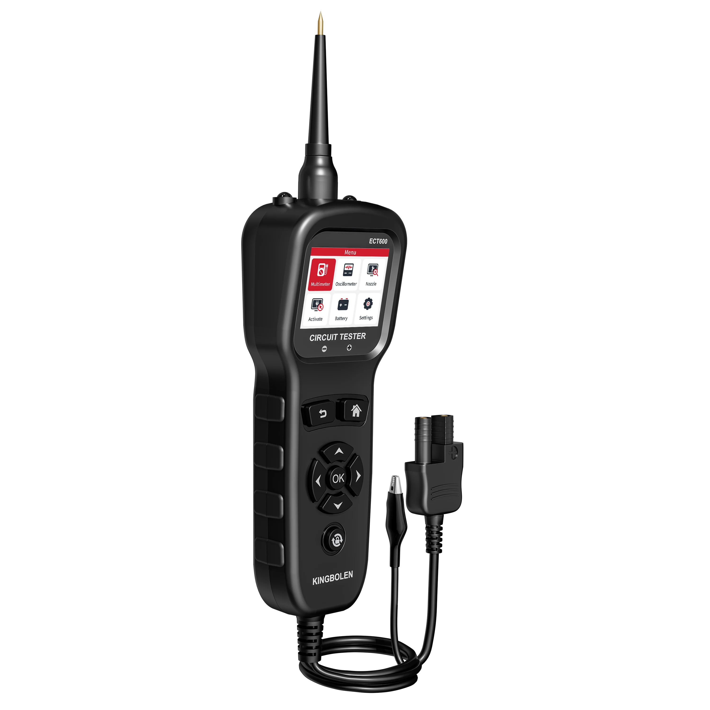 Kingbolen New ECT600 Vehicle Circuit Tester 12-24V Car Battery Tester Multimeter Oscilloscope Power Circuit Probe Kit