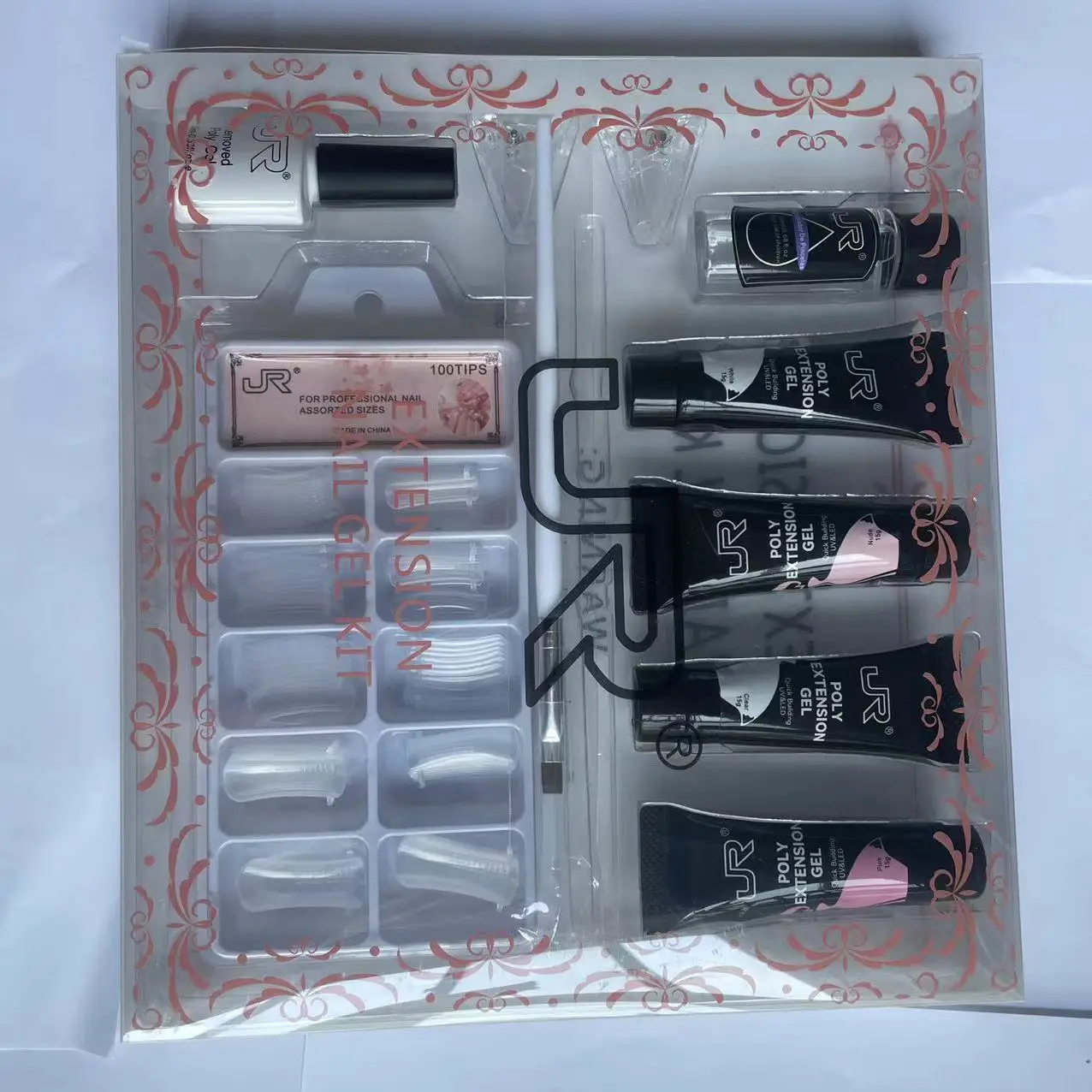 2024 hot sell 4colors Poly Gel Nail Builder Set Private Label Nail Extension Acrylic Poly Gel Kit With removed Brush Tools