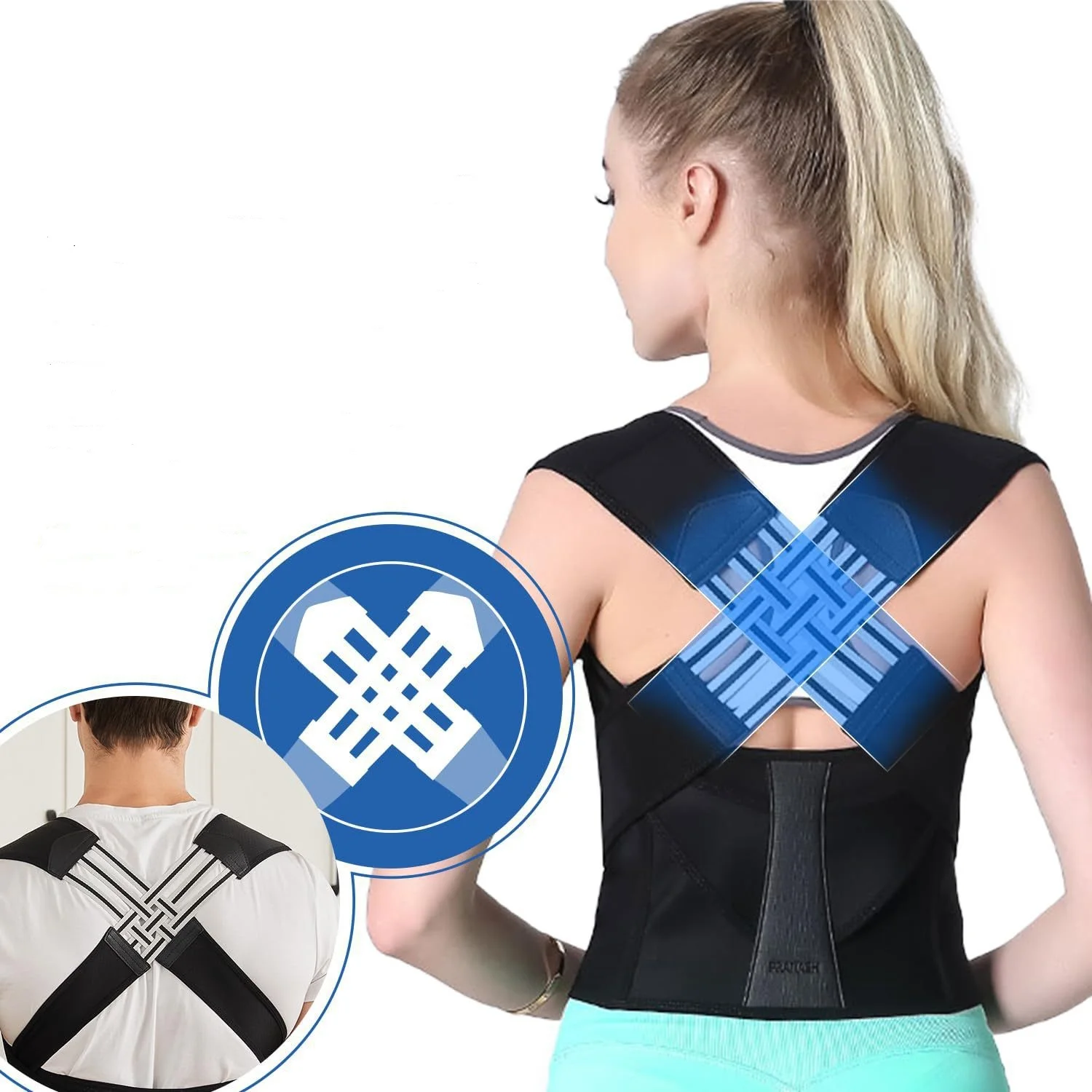 Soft Strip Posture Corrector Back Anti Hunchback Strap Shoulder Opening Invisible Posture Correction Belt for Men and Women
