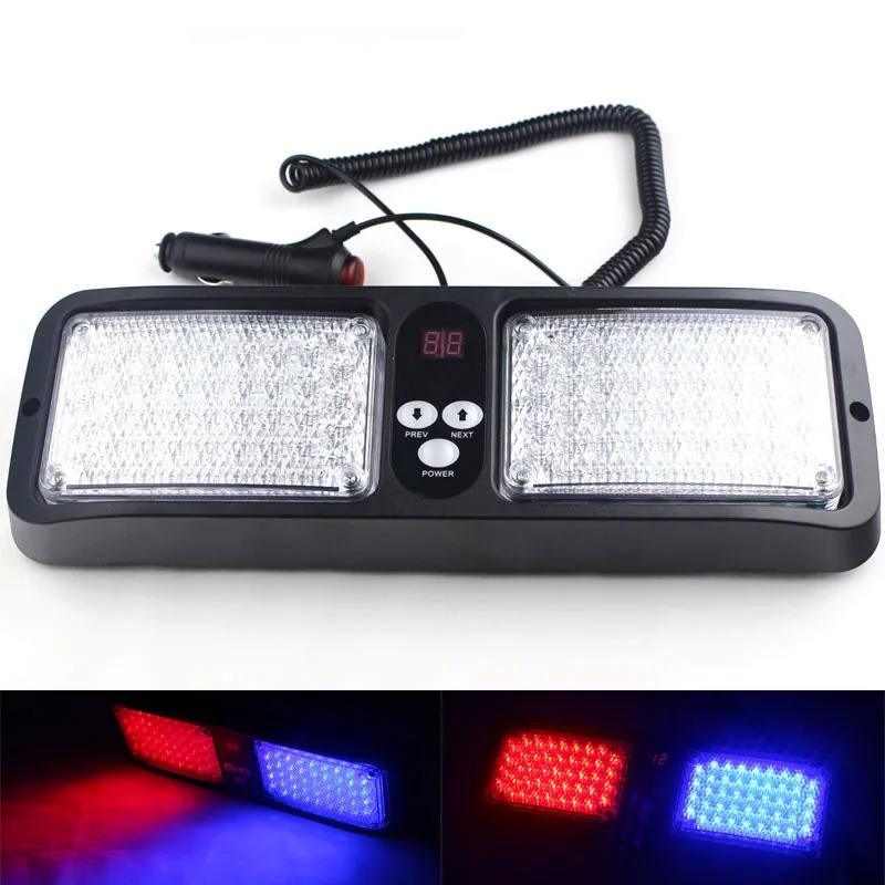 12 Flash Modes Hazard Car Sun Visor Shield Panel Lamp 12V 86 LED Vehicle Strobe Light Auto Flash Warning Lights