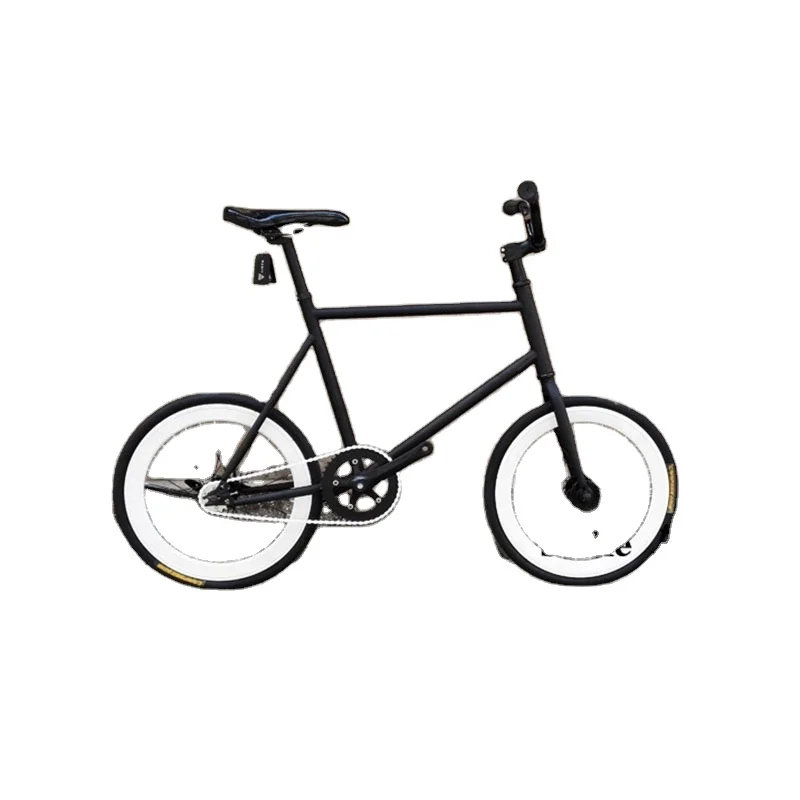 20 Inch Fixed Gear Bike Single Speed Retro Bicycle Fixie Vintage Sliver Frame Mini Vinbicycle With Basket Cycling Accessories