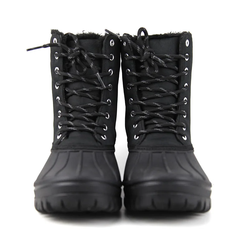 Factory Direct Sales High cut rubber boots Black Warm waterproof rain boots for women