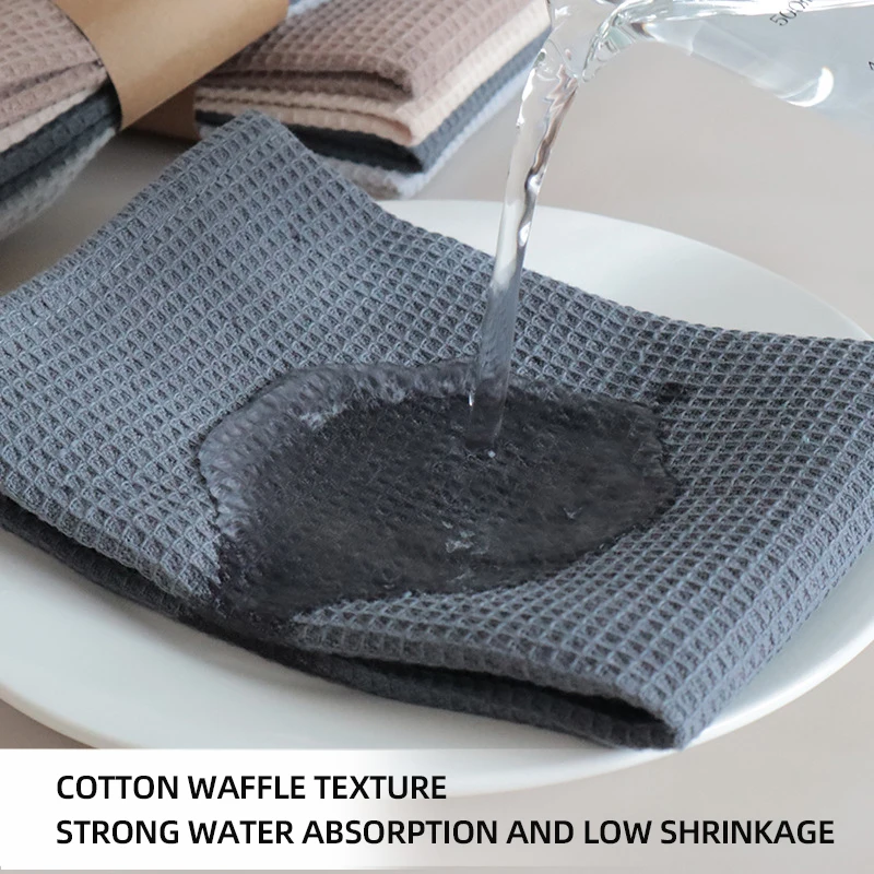 Super Soft Good Gift Quick Drying Organic Cotton Waffle Weave Hand Tea Dish Towel For Kitchen