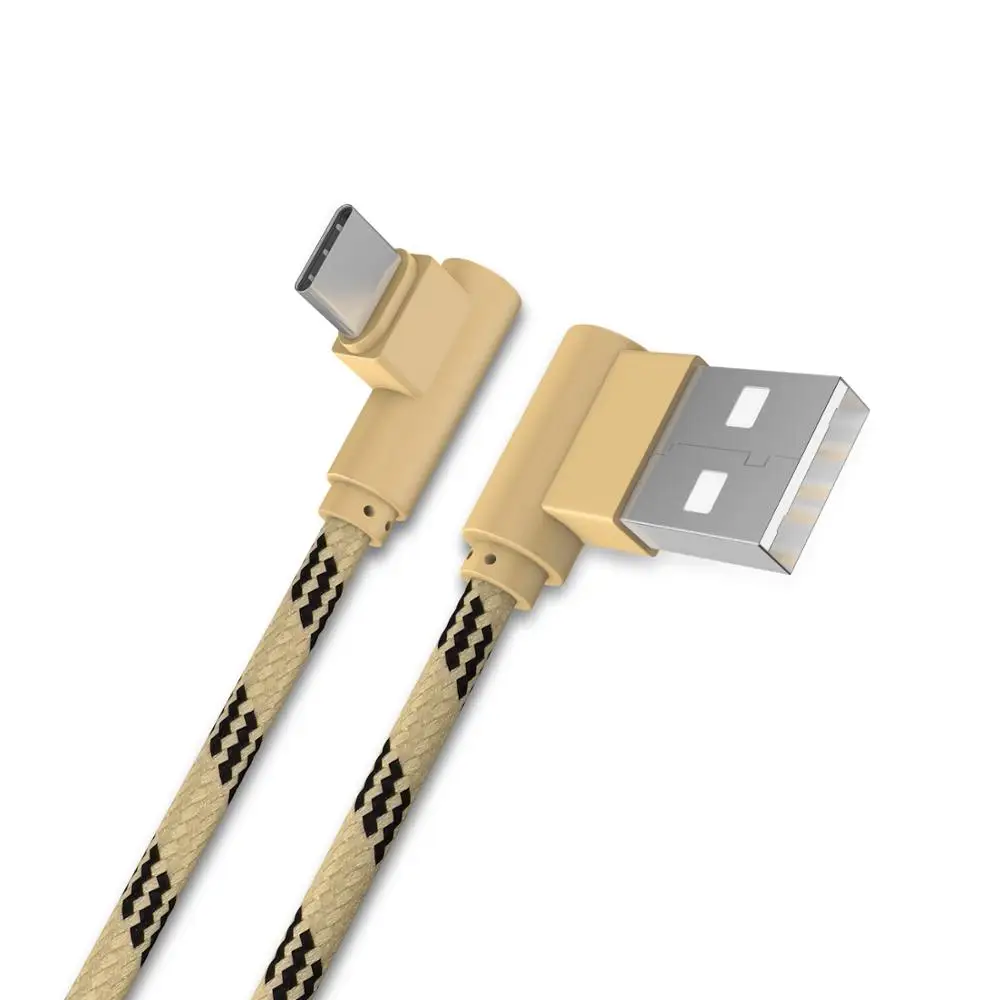 Best продажи micro Тип C 90 градусов под прямым углом Ткань Плетеный USB телефон зарядное устройство кабель