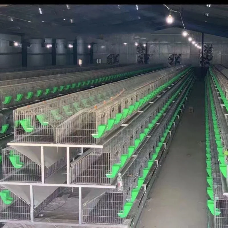 A Type ladder 3 floor rabbit cage commercial farming breeders cage
