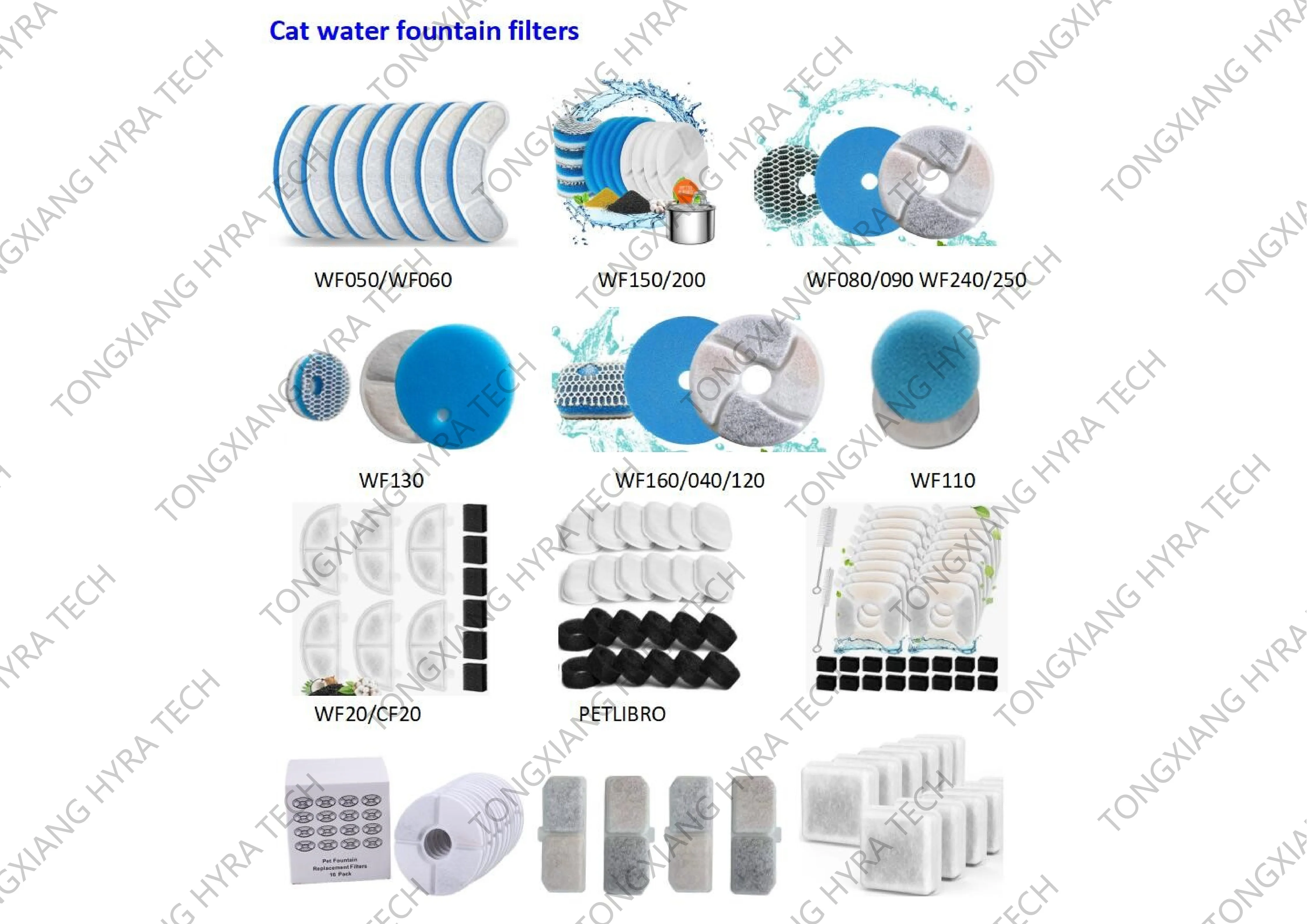 Cat Water Fountain Filters for 108/3.2L& 67oz/2L Stainless Steel Pet Water Dispenser Fountain Filter Replacement
