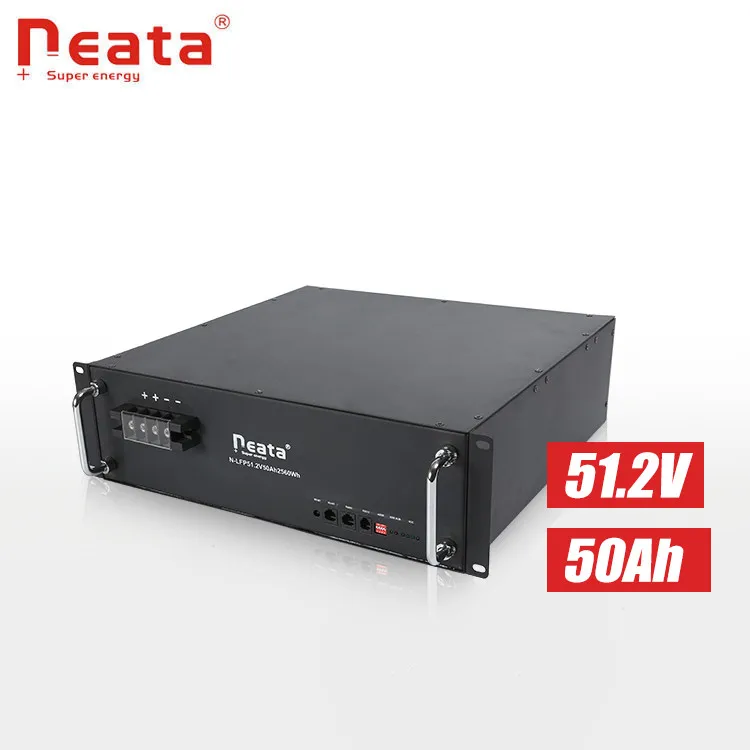 Neata China Supplier Deep Cycle Power Emergency Backup Energy Storage LiFePO4 51.2V 50Ah Lithium Ion Battery