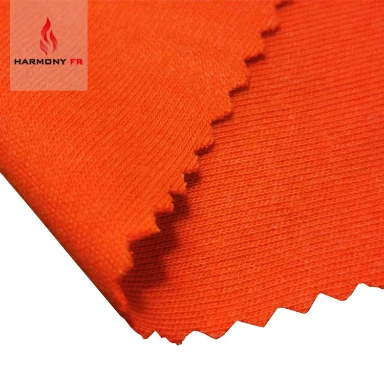 CSA-Z96 Modacrylic Viscose Knitted Interlock Orange Inherent FR Fabric