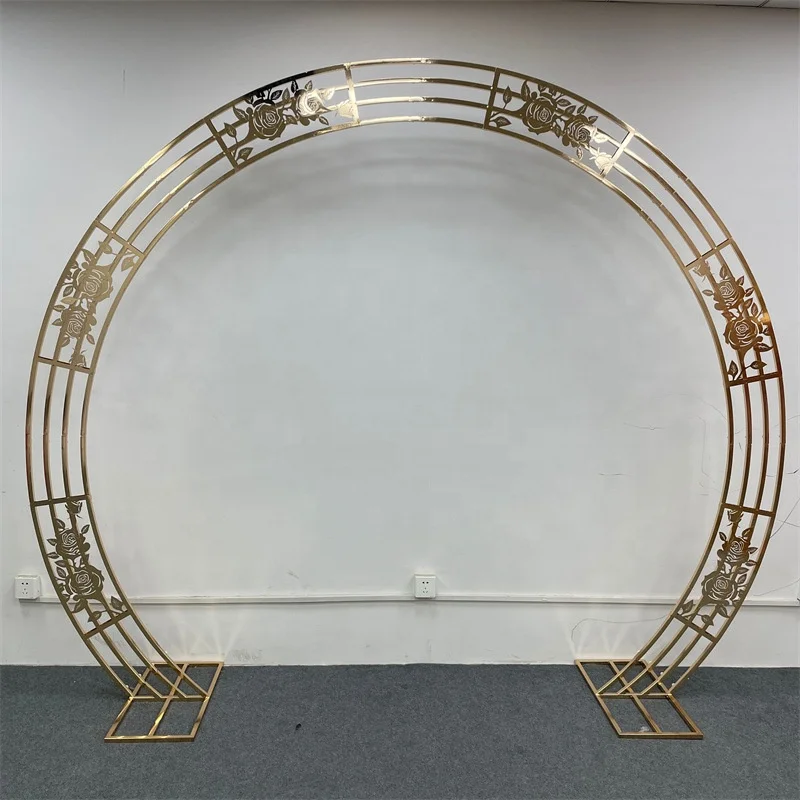 New Background Ornaments Door Decoration Flower Stand Wedding Stage Curved Square Pillars Arched Wedding Props Truss Arch