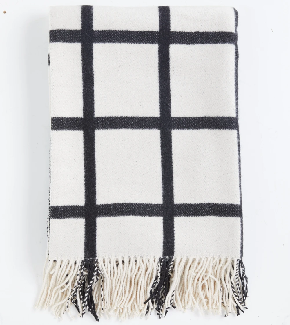 100% Acrylic Faux Cashmere Plaid Tartan Western Aztec Woven Travel Shawl Sofa Throw Blanket