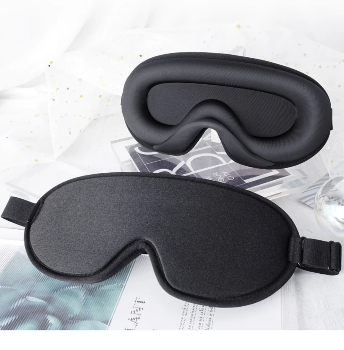Mounttree Luxury memory foam Molded Contoured Sleep Eye Mask with Custom Tag for a good sleep