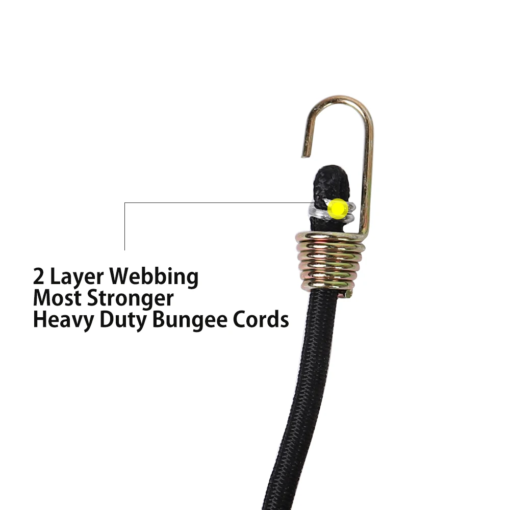 HOT SALE Cheap Xstrap 20 PCS 10 inch 4mm Elastic Bungee Cords Rubber Core with Hooks