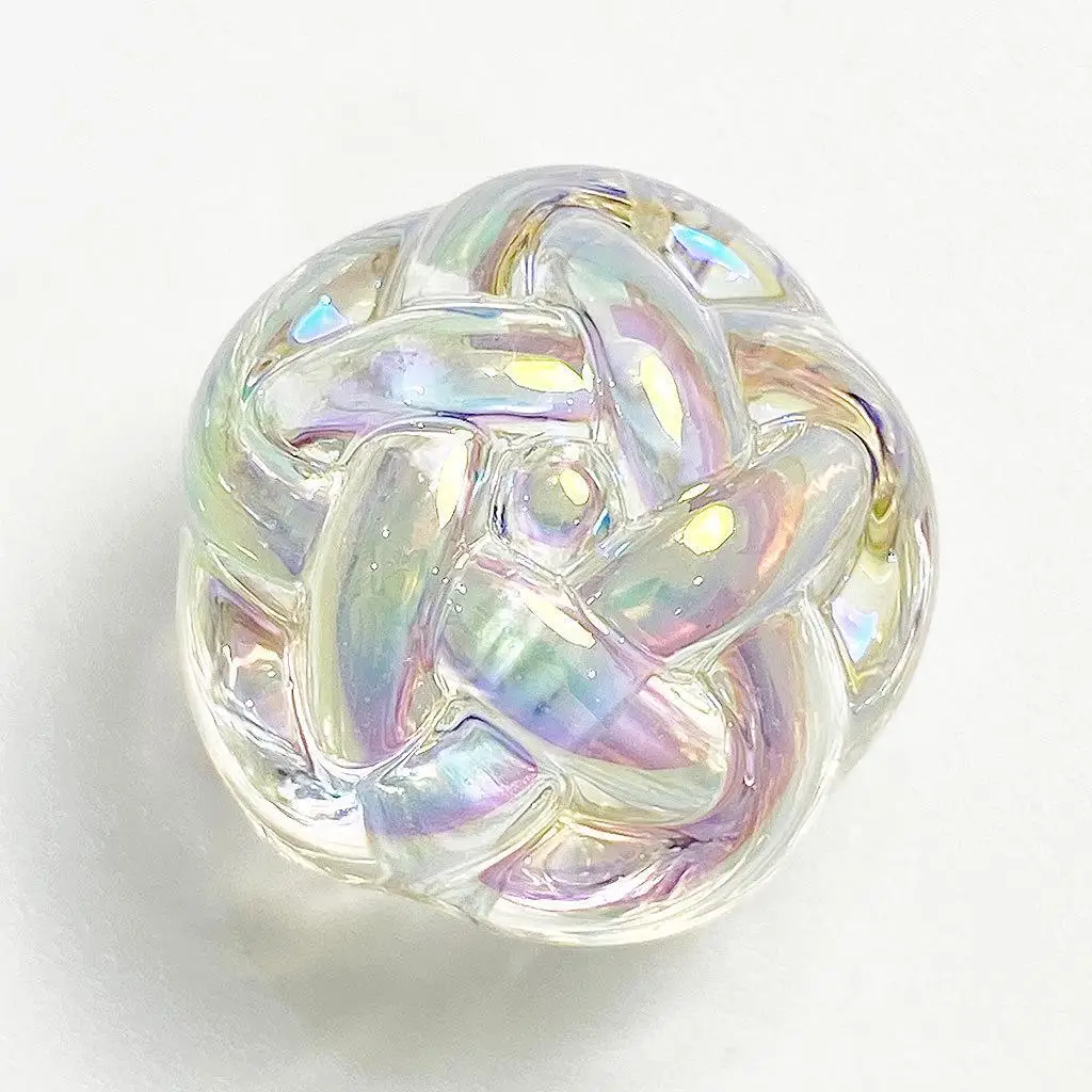 Factory Direct Transparent Colorful UV Wool Ball Loose Beads Cell Phone Chain Jewelry Acrylic Round Beads