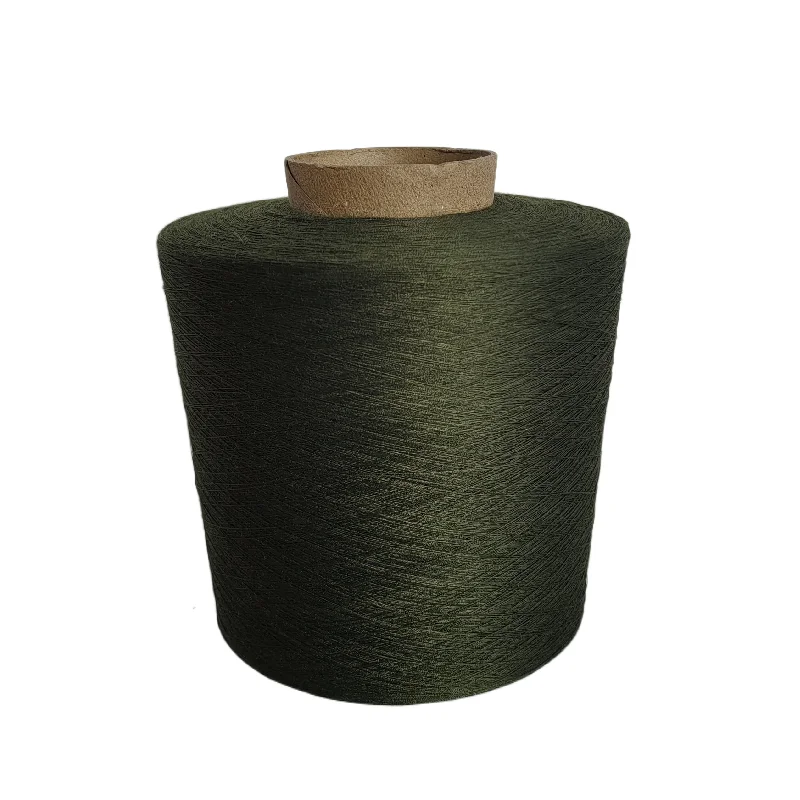 Factory Wholesale 1313 Meta-aramid Yarn 2/30S Dark Green Colorful Dyed 100% Polyester Filament Yarns For Knitting