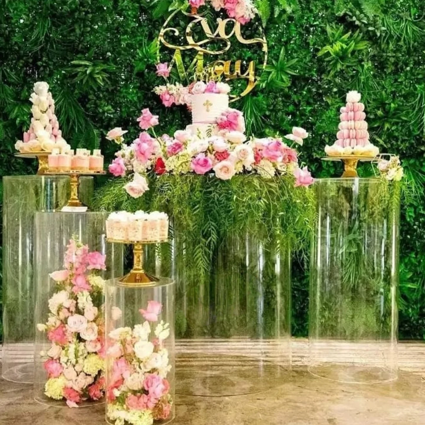 catering stand price 50cm cube transparent table wedding hotel dessert risers white acrylic buffet food display stand for party