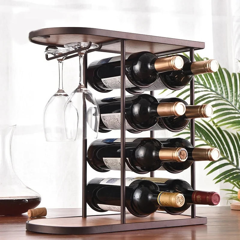 Wine Glass Cup Rack and Bottle Holder Bamboo wine rack shelf