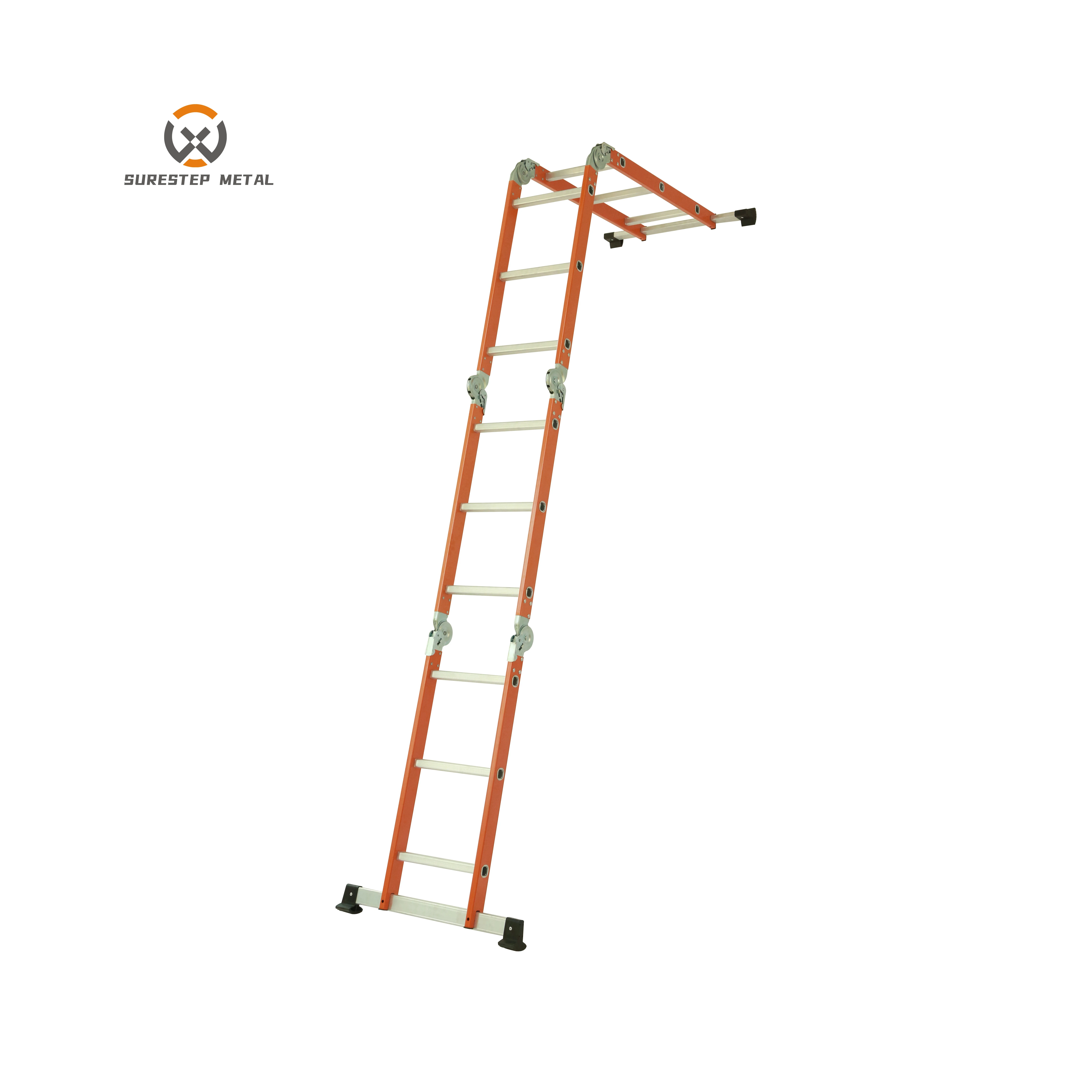 Multipurpose Folding Aluminum Ladder Small Hinge 4*3 4*4 Portability Fold Step Ladder With En131