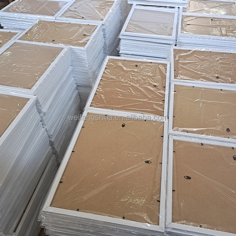 Wholesale Wooden Black White Pink Oak Brown  Pine Wood Frame cadres family or gallery wall frame for artistic decor