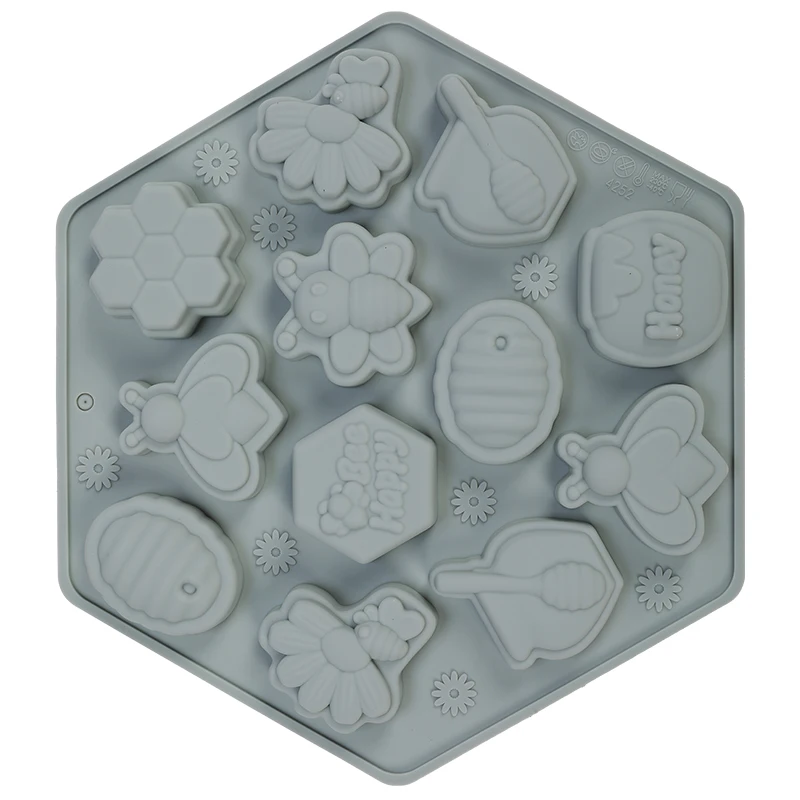 Trending products new arrivals hexagon honey bees silicone cake molds for handmade chocolate molds baking moulds