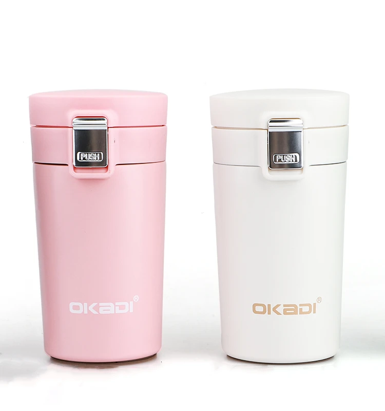 New Style Insulated Bounce One-Touch Coffee Mug, Double Wall Vacuum Drinkware Custom Printed Stainless Steel Water Bottle