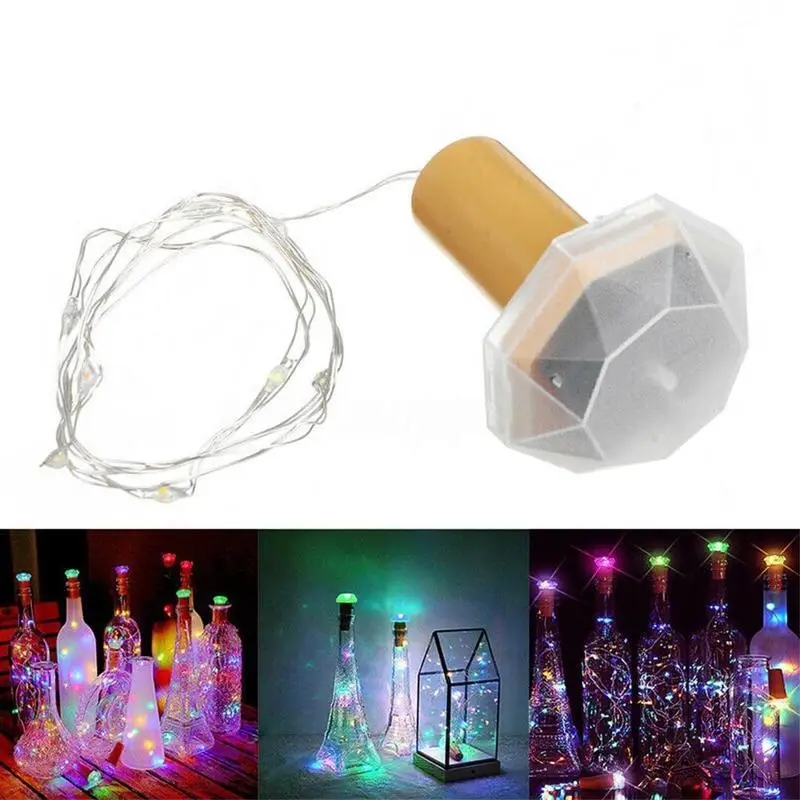 Birthday Party Solar Led Wine Bottle Light String Lamp Outdoor Home Garden Party Copper Wire Decoration Waterproof Lights