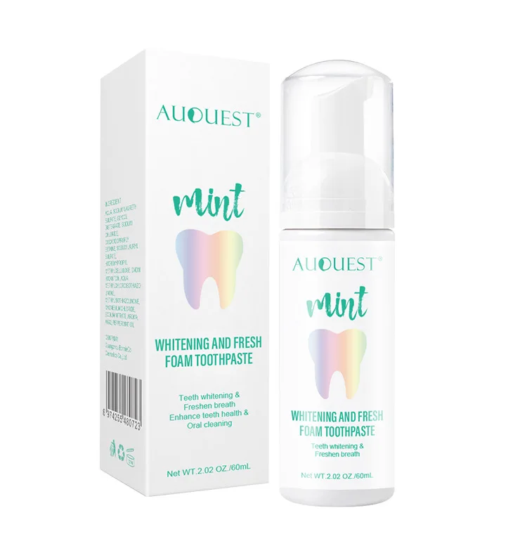 Auquest Oral Refreshing Teeth Deep Cleansing Whitening Mousse Foam Toothpaste 60ml