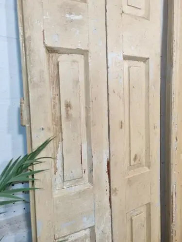 Vintage French Wooden Pine Bi folding Window Door Shutters Screen Room Divider