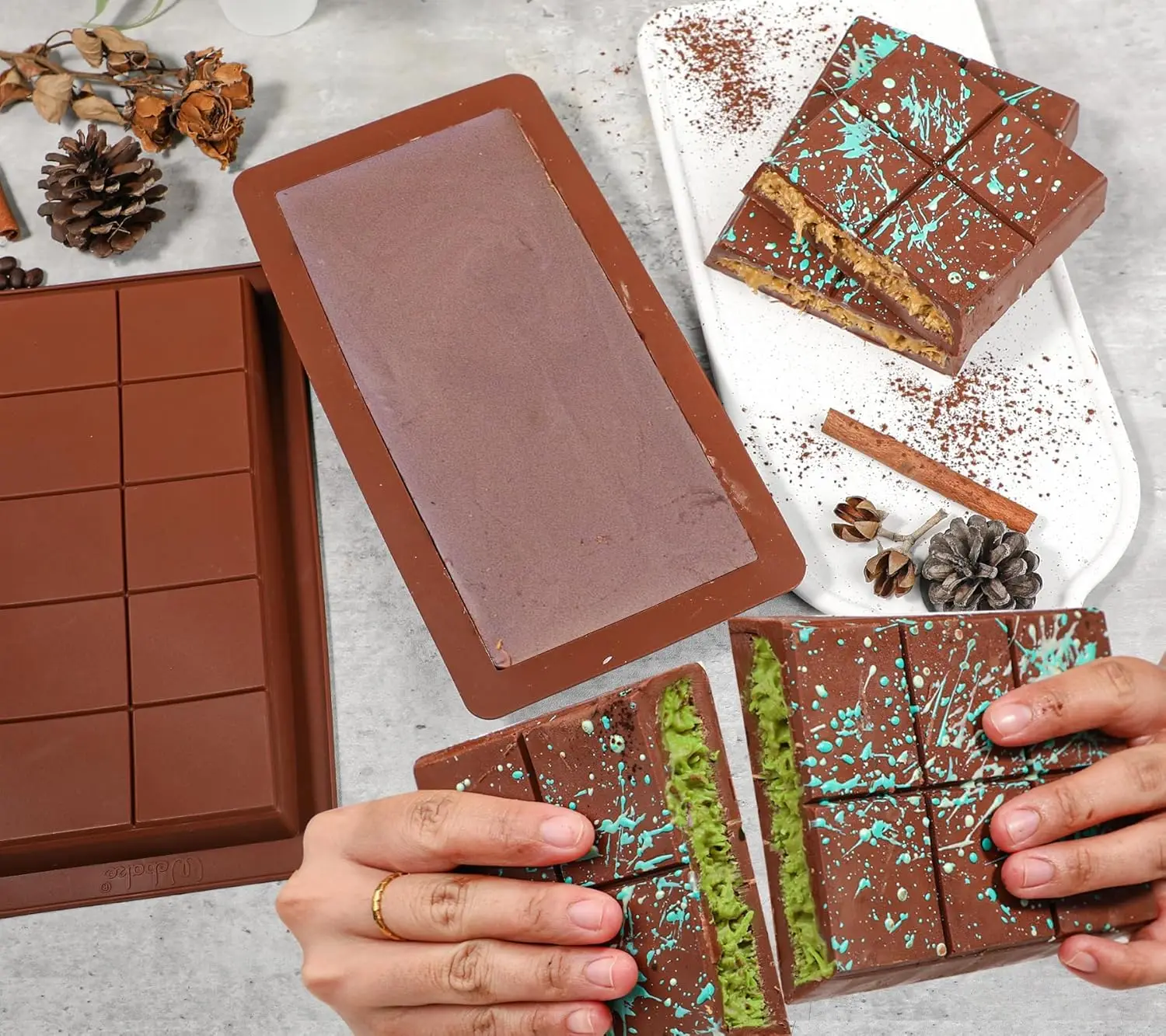 New Arrivals Deep Chocolate Bar Molds Large and Thick Silicone Chocolate Mold for Stuffed  Big Chocolate Bar