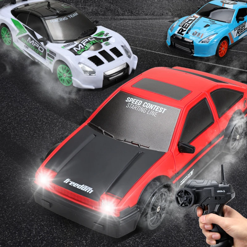 Popular Kids Electric Radio Model Car Toys 1/24 Simulation RC Wireless High Speed 4WD Remote Control Drift Racing Car For Adult