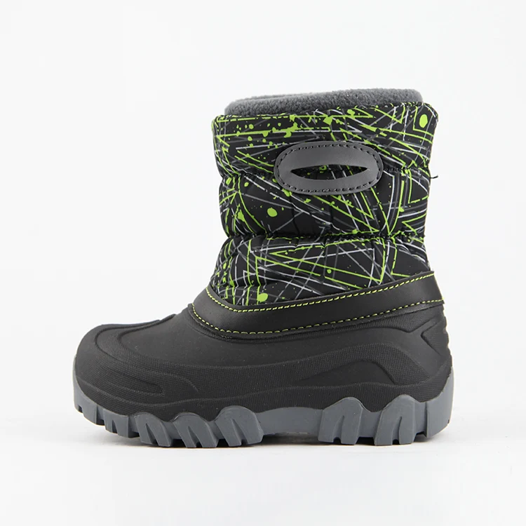 Outdoor Non-Slip Boot Waterproof Kids Snow Boots Boys Girls Walking Winter Fur Lined Warm Shoes