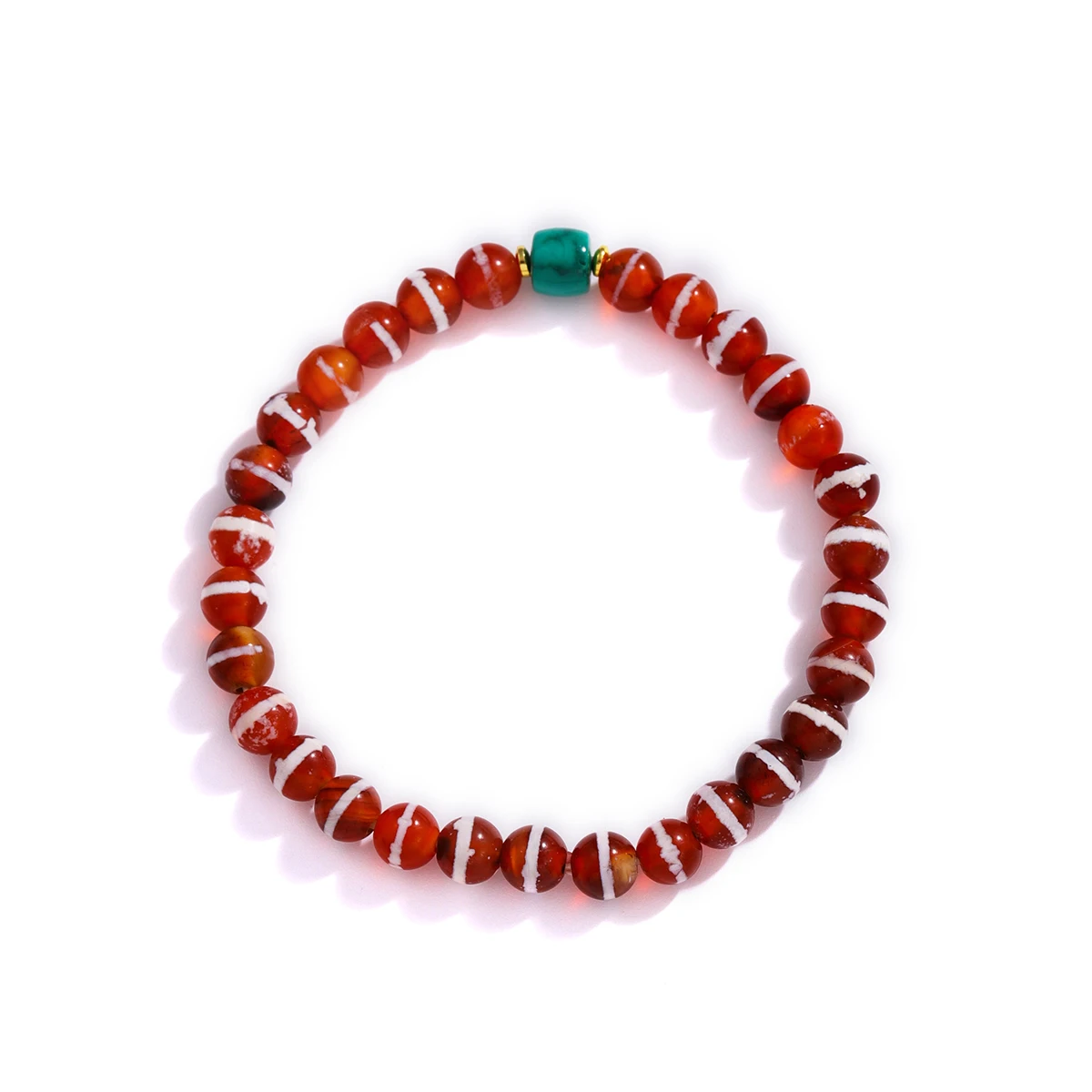 Unisex Orange Red Agate Gemstone Beaded Bracelet Fashionable Macrame Style with Adjustable Size Trendy Geometric Pattern Parties