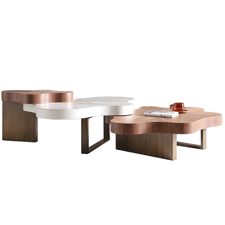Special-Shaped Wooden Coffee Table Unique Design Furniture Living Room Irregular Shape Coffee Table For Sale