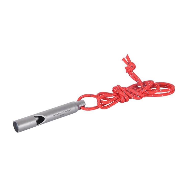 Boundless Voyage Titanium Emergency Whistle Loud Portable Keychain Necklace Whistle EDC Keyring for Emergency Survival Outdoor