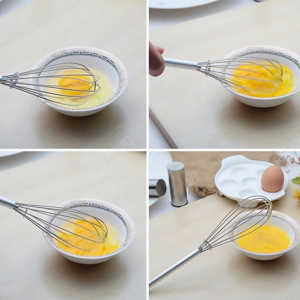 Mini Stainless Steel Balloon Wire Whisk Manual Egg Beater Mixer Milk Cream Butter Whisk Mixer Home Kitchen Baking Utensil