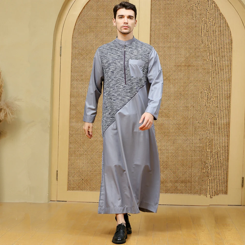 muslim Men Jubba Thobe Arabic Islamic Clothing long Dress Saudi Arabia Robe Abaya