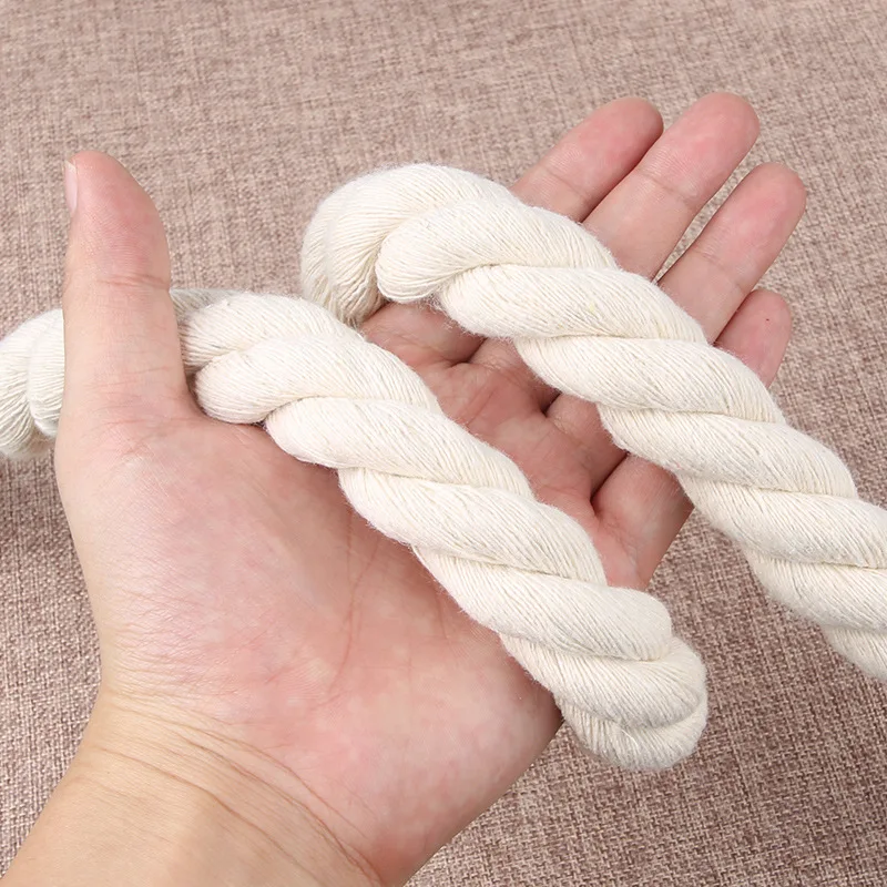 Customized 5mm-20mm Natural Colorful 3-strand Twisted Cord Cotton Rope Macrame Cord for Bag Wall Hanging Plant Hangers