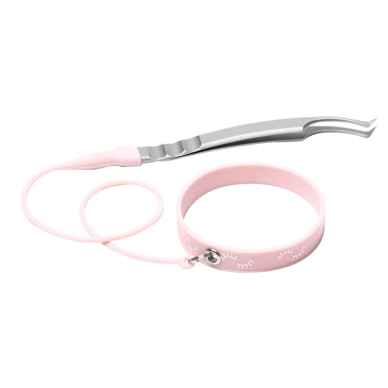 Anti-Fall Silicone Bracelet with Grafting Eyelash Tweezers Wrist Strap Protection Tool