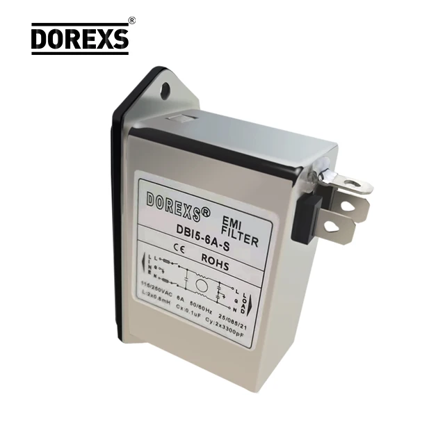 Factory Produced 6A 10A Dual Fuse IEC Socket EMI Filter AC Power Supply Noise EMI Filter