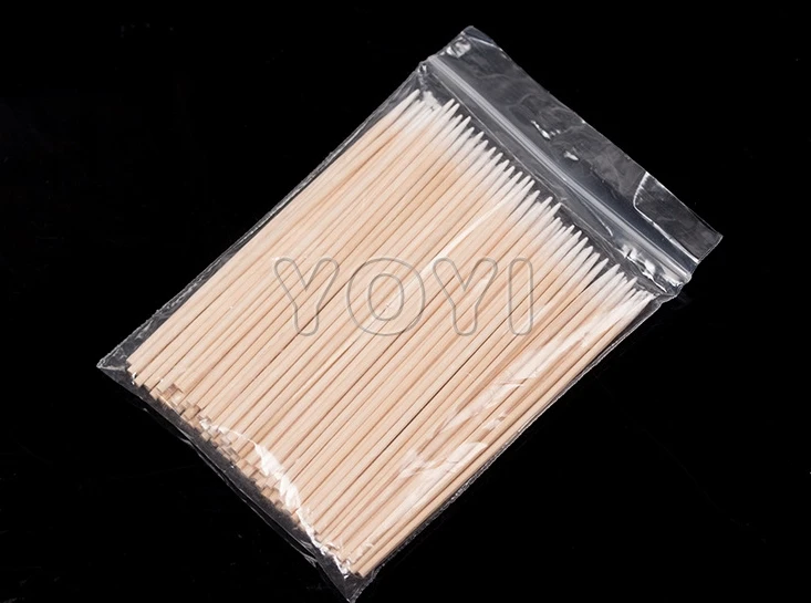 Hot sale  wooden stick single head swab for eyebrow tattooing Wooden Stick Cotton Swab